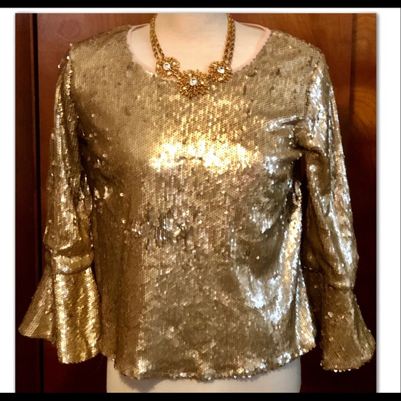 GOLD MATTE SEQUIN WITH A TOUCH OF BOHO - Picture 2 of 8